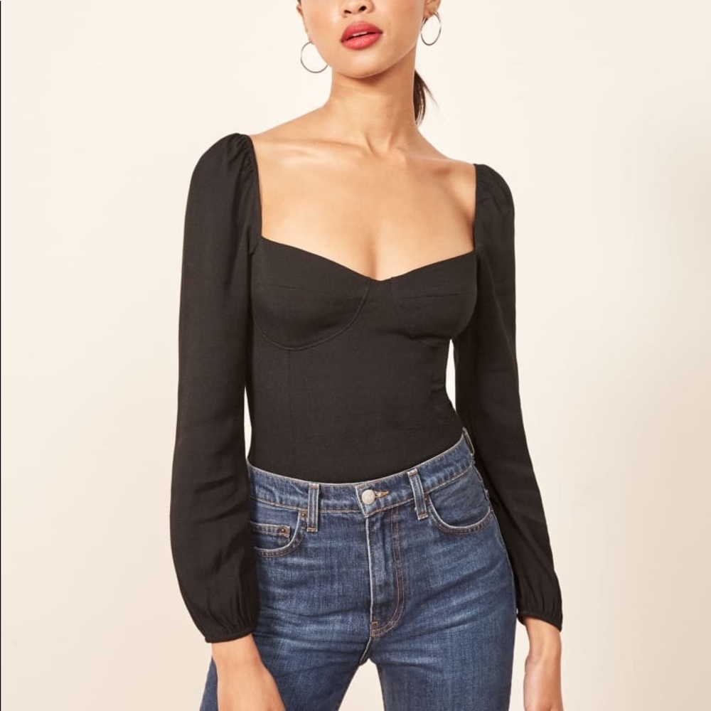 NWT Reformation REIGN TOP - BLACK - 8